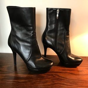 Guess black leather ankle boots