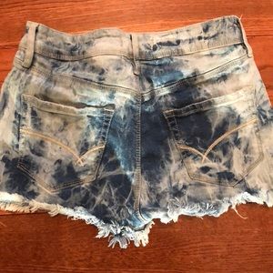 Tie dye jean shorts