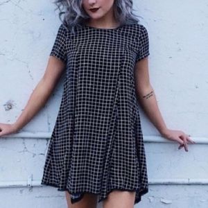 Silence + Noise Black & White Grid Dress