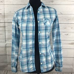Juniors American Eagle ButtonUp Plaid Long Sleeve
