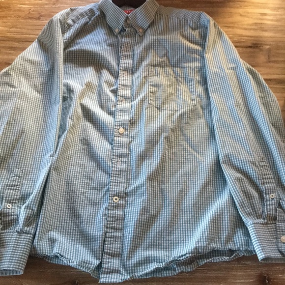 Izod Green Square Button Down - Picture 2 of 4