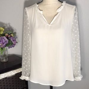 Anthropologie HD In Paris Sheer Sleeve Blouse