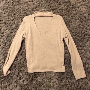 Cut out Choker Sweater