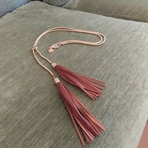 WHITE HOUSE BLACK MARKET CHAIN WITH BROWN TASSELS