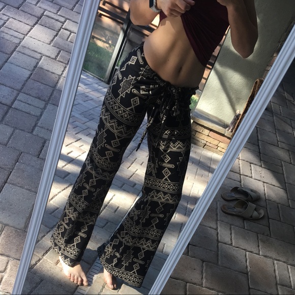 Pants - Black and Tan Aztec Pant