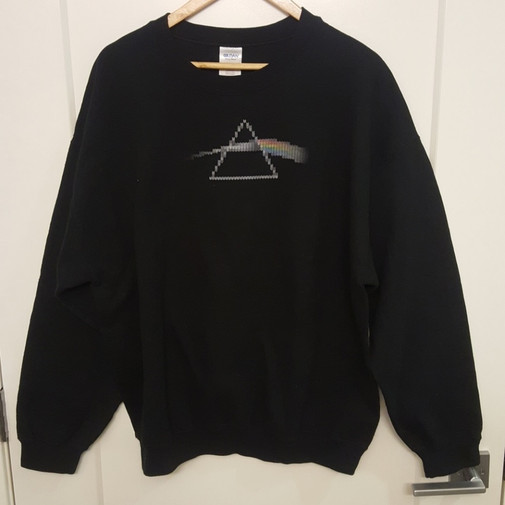 Pink Floyd Cross Stitch Printed Graphic Sweater