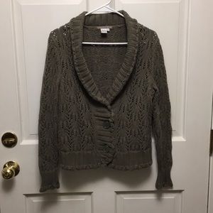 Cozy Olive Green Crochet Cardigan