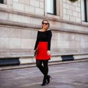 J Crew Red Wool Mini Skirt
