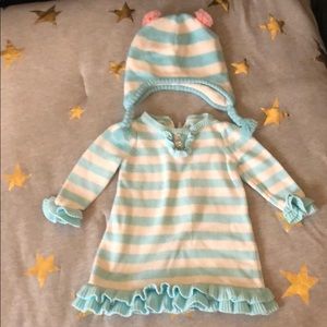 Adorable winter wonderland dress and hat set