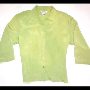 Green Button Up top