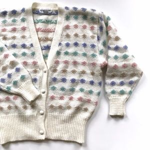 Alfred Dunner Polka Dot Knit Cardigan