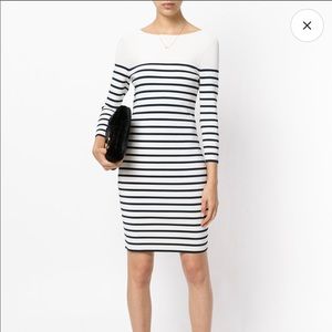 Bone and navy striped dress T By Alexander Wang