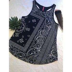 Navy Blue Paisley Tank