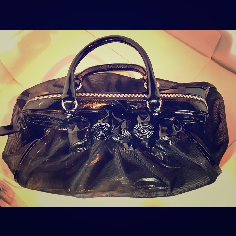 Black Patent Leather Valentino Shear Hobo Bag