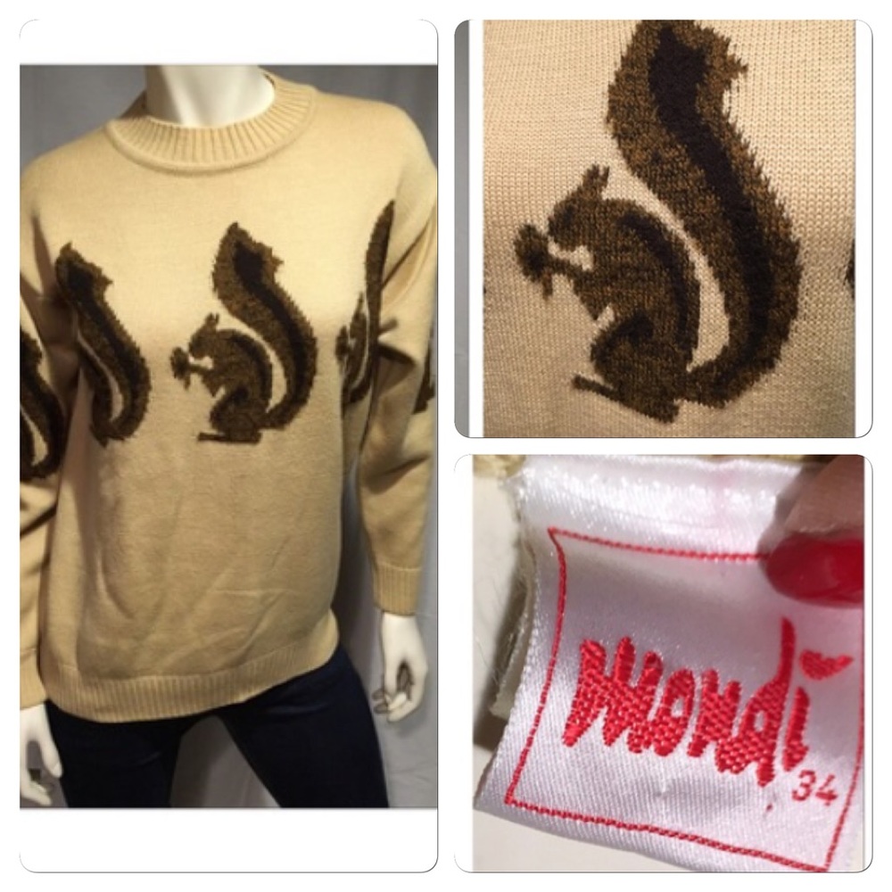 Vintage Mondi By Escada squirrel sweater