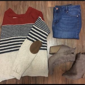 Sweater with elbow pads