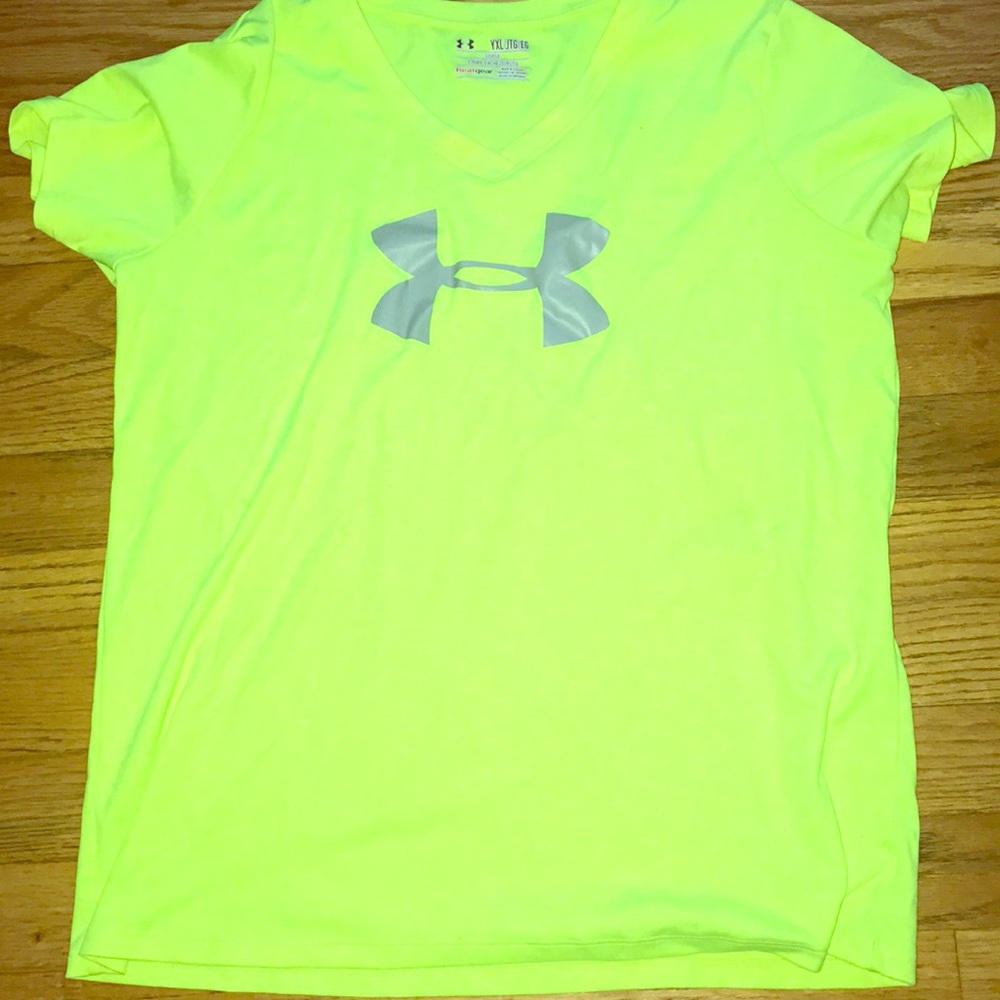 Under armor youth XL loose bright neon shirt!