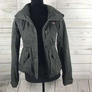 Women’s Button Up Hollister Hooded Jacket Size XS