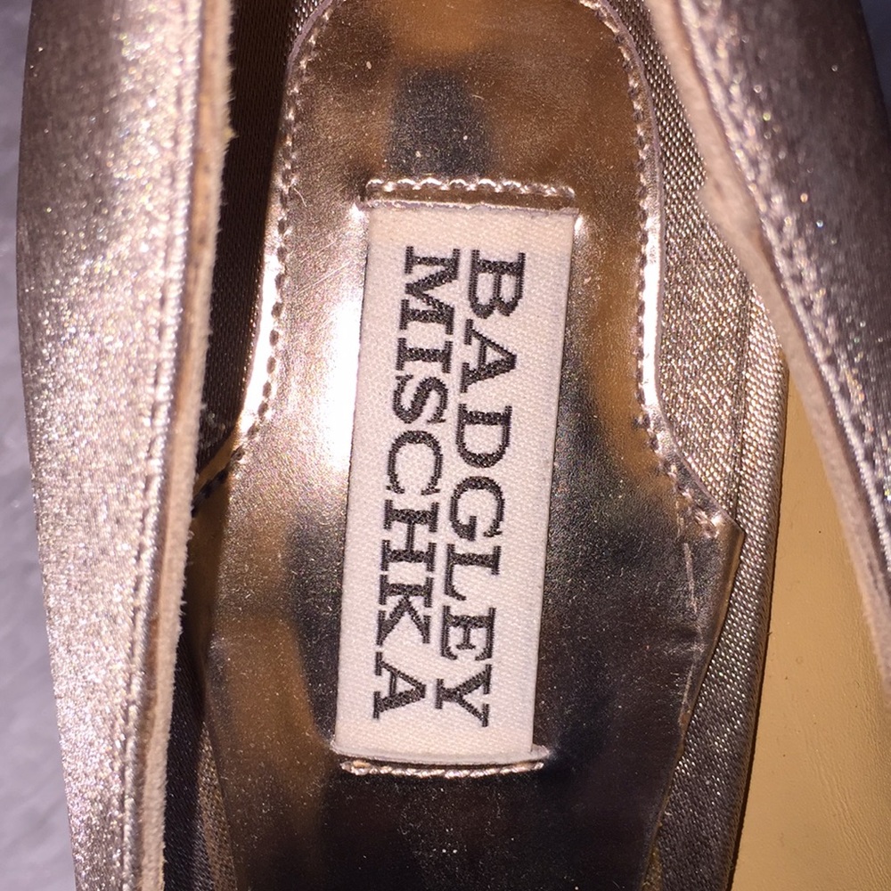 Badgley Mischka Bronze Peep Toe Heels - Picture 5 of 7