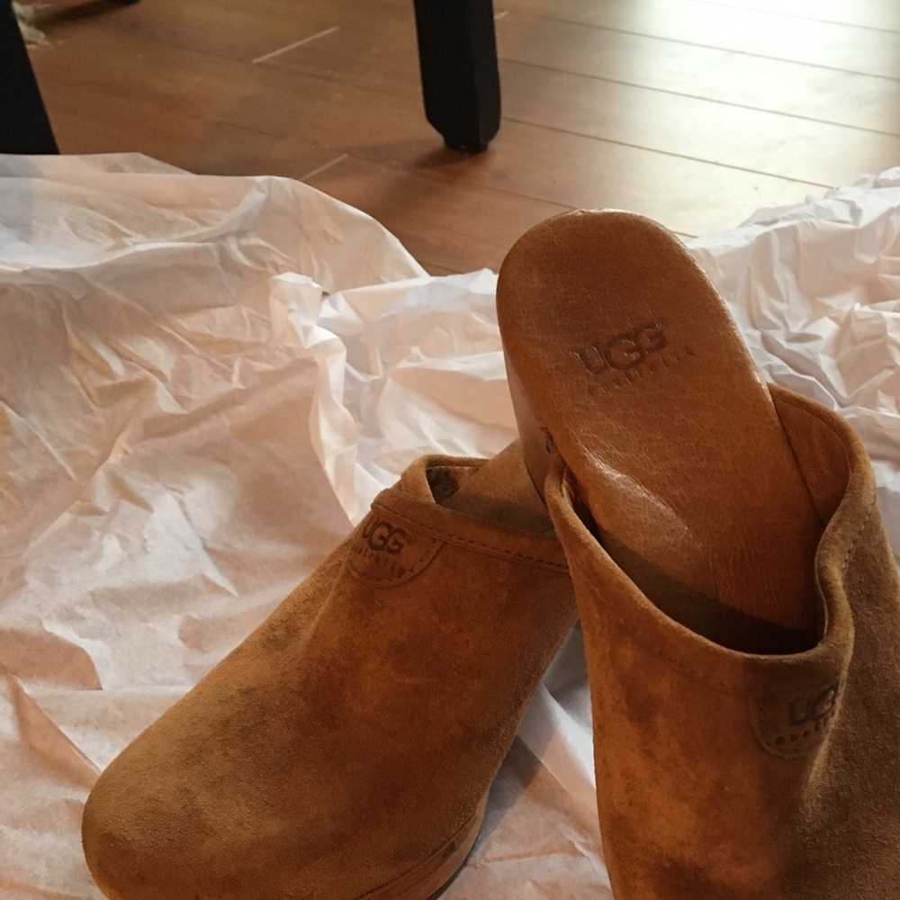 Ugg suede clogs size 5.
