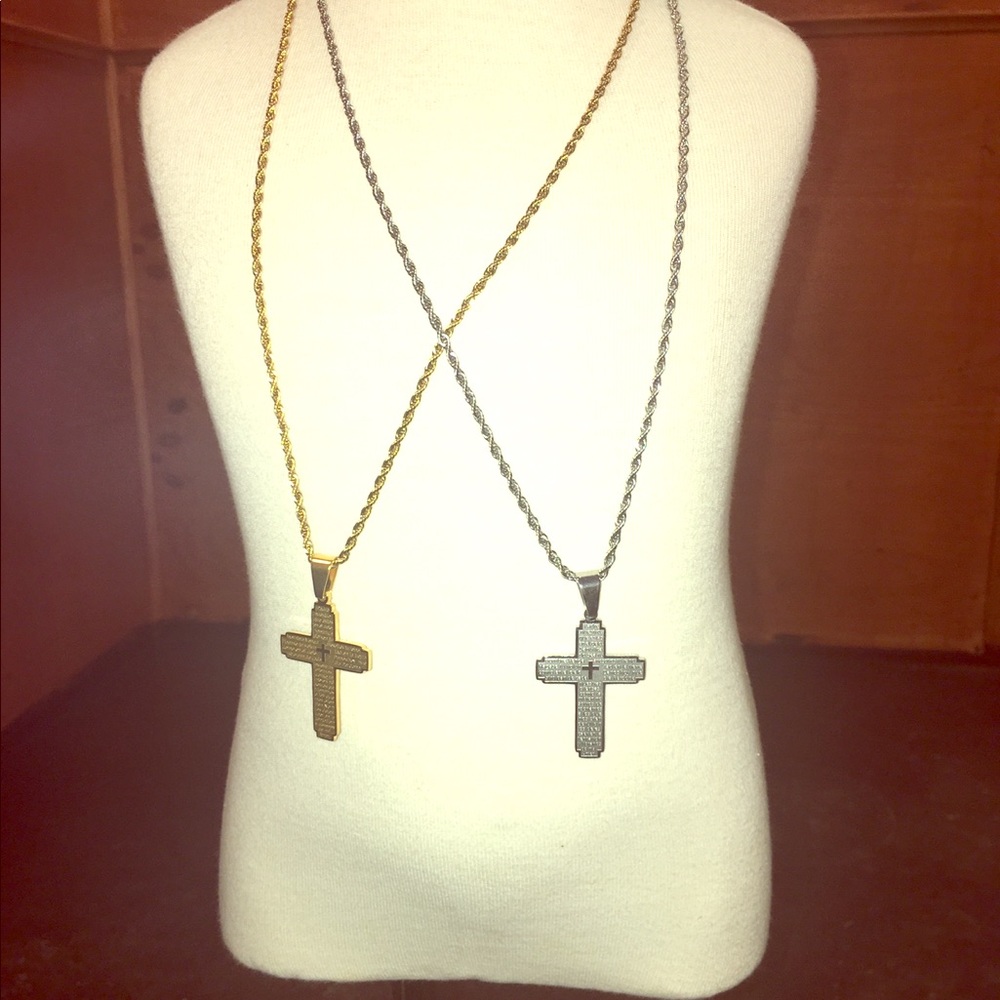 18k gold plated & Stainless steel crosses