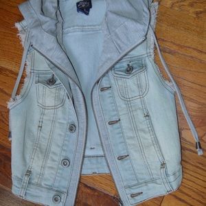 Hooded Denim Vest