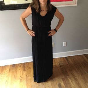 Sabine black knit sleeveless maxi dress lined