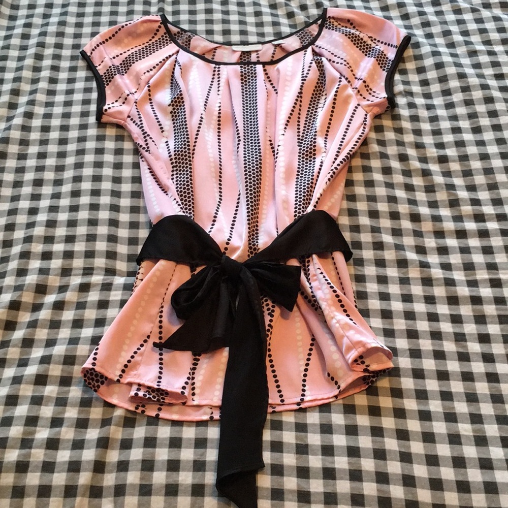 Pink and Black Blouse