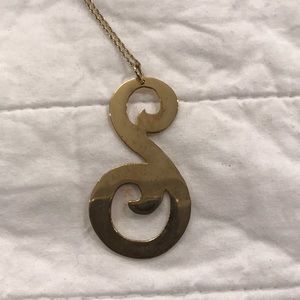 Gold plated S on long chain