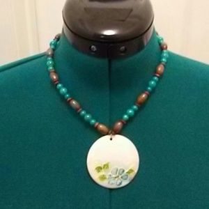 Blue and brown necklace