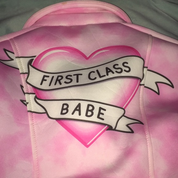 Soft pink biker styled jacket - Picture 5 of 6