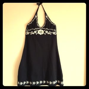 Prana embroidered black/white dress