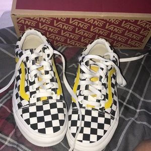 Checker Board vans ft. yellow