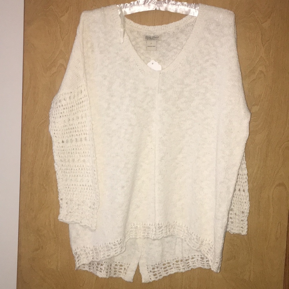 Lucky Brand crochet sweater size L