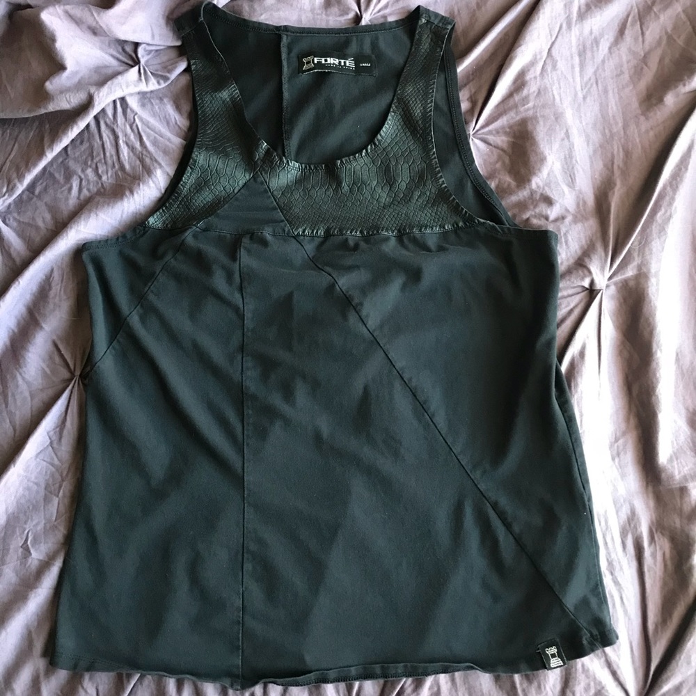 FORTÉ faux Python Textured Tank Top - Picture 2 of 3