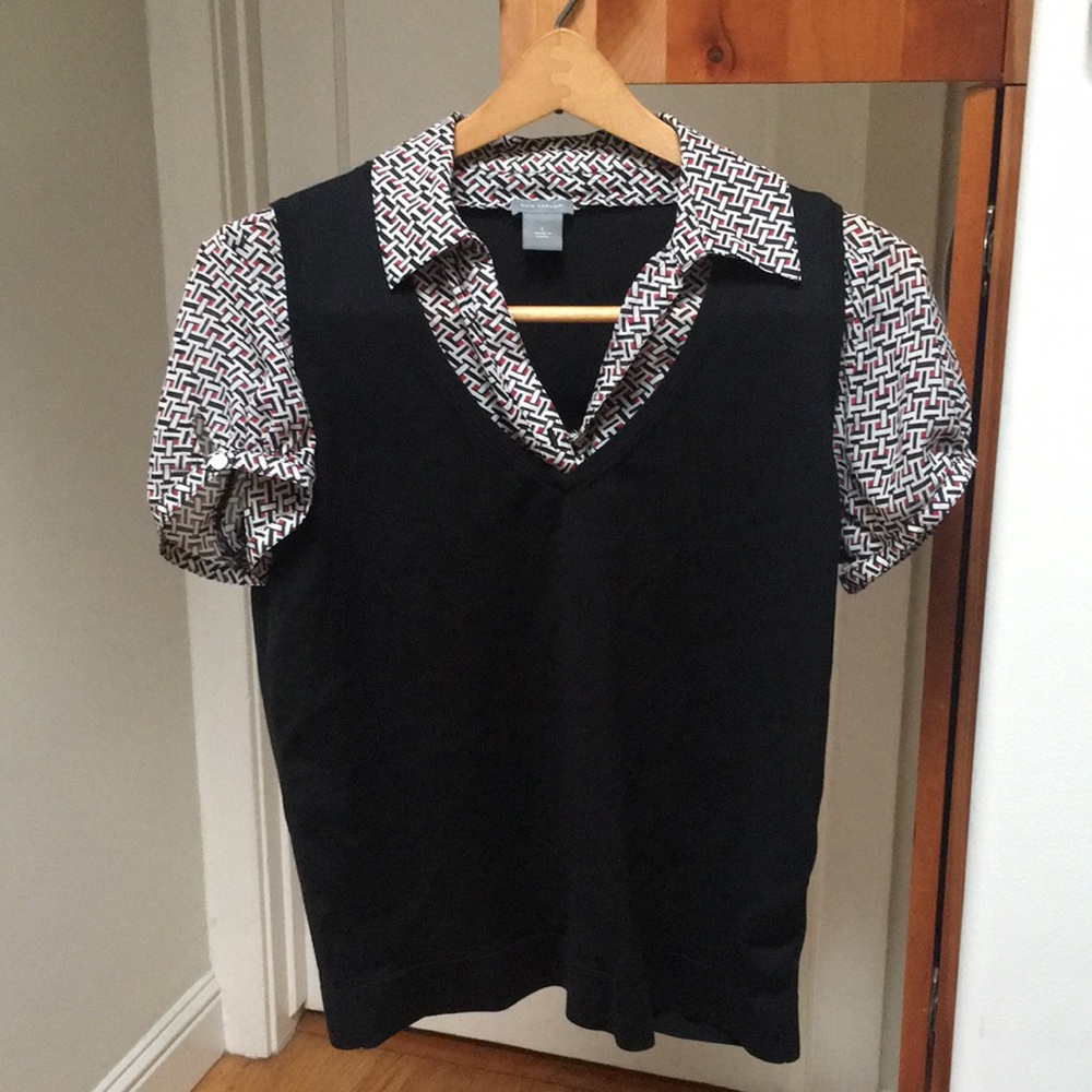 Geometric Blouse with Vest