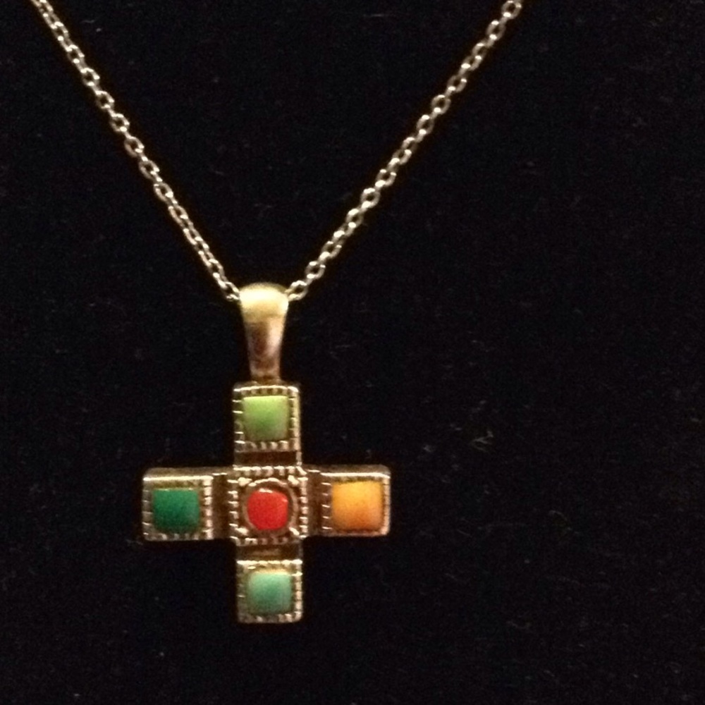 STERLING SILVER GEMSTONE NECKLACE / STAMPED
