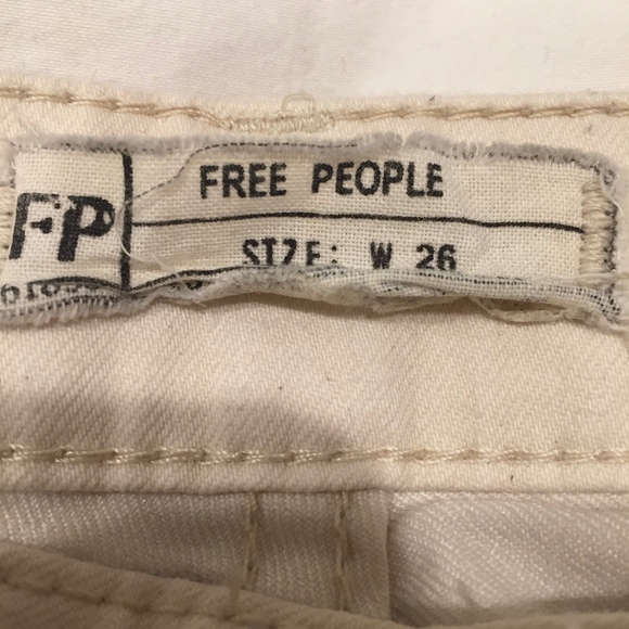 Free People White Jeans with Leather Stripe - Picture 5 of 5