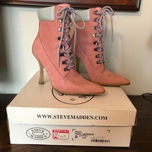 Steve Madden Hijo Pink Nubuck heeled boots