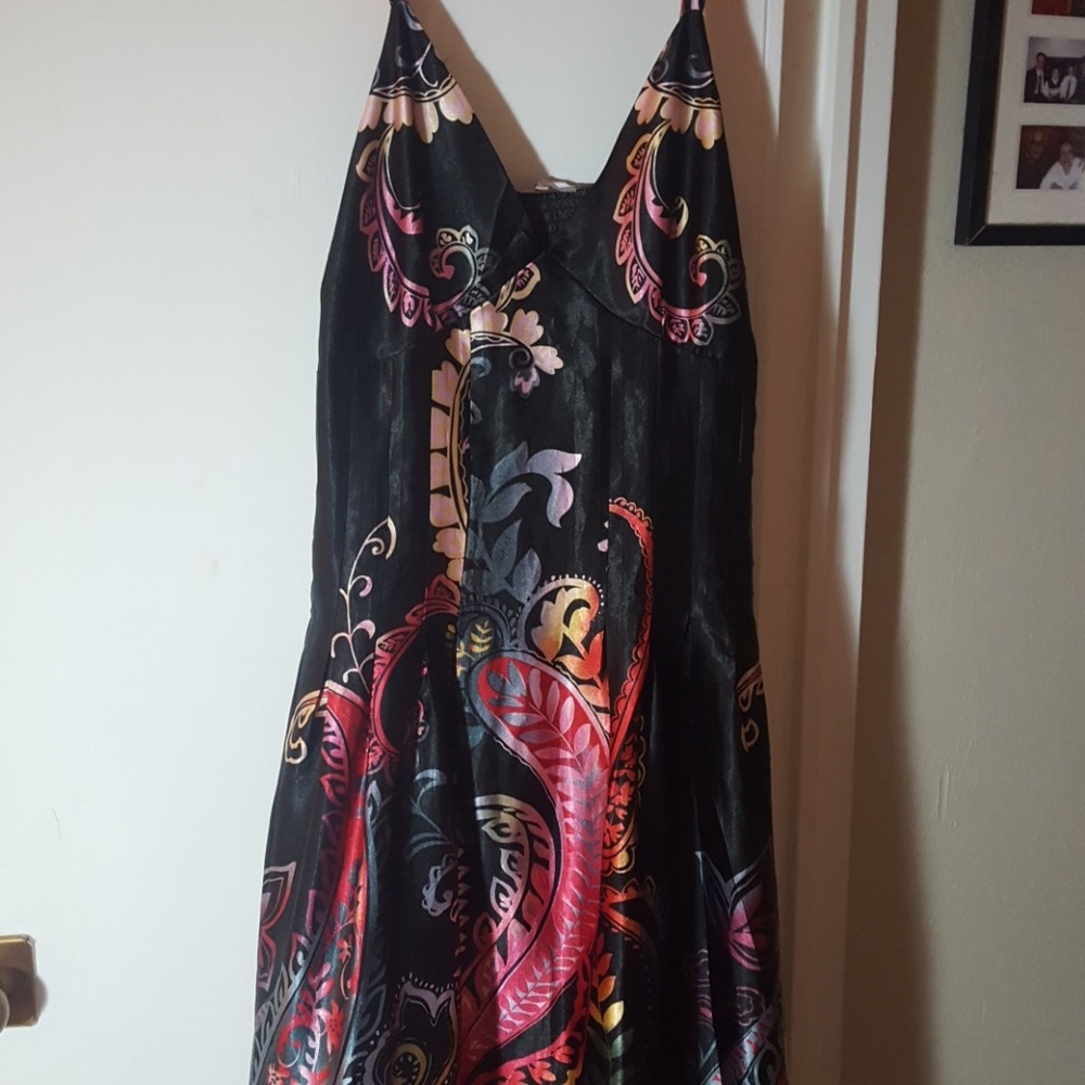 Pura vida colorful satin maxi dress