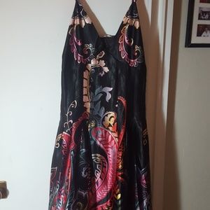 Pura vida colorful satin maxi dress