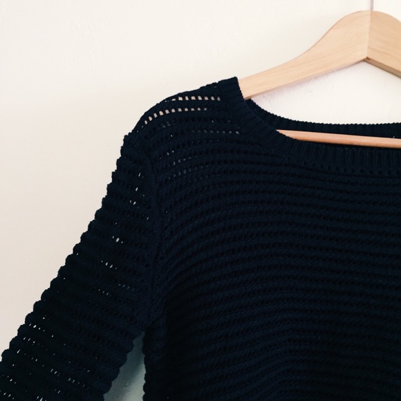 Mango Navy Crop Sweater - Picture 2 of 4