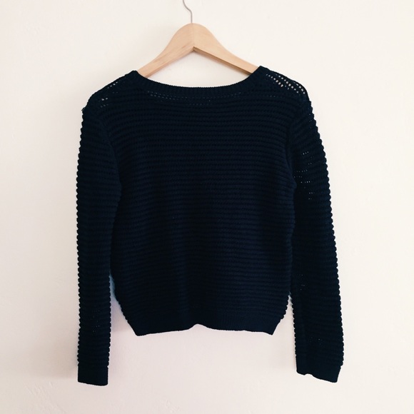 Mango Navy Crop Sweater - Picture 4 of 4