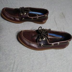 Brown leather sperrys