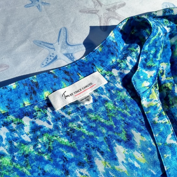 Vince Camuto Semi Sheer Abstract S Poly STRIKING! - Picture 4 of 4