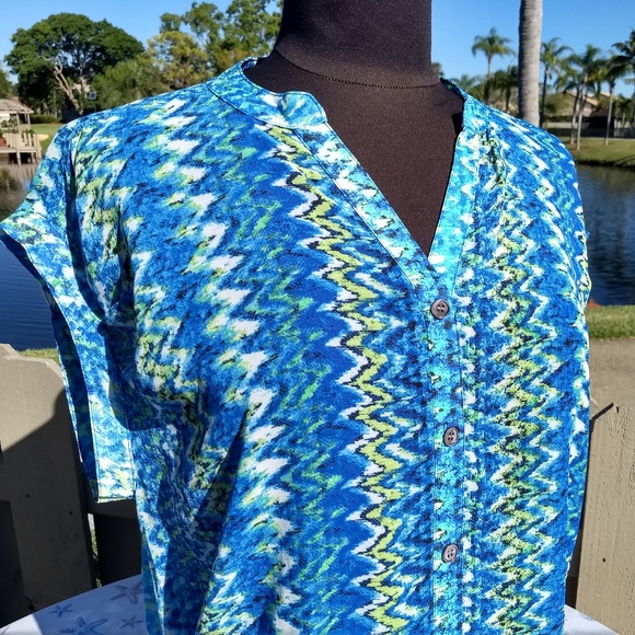 Vince Camuto Semi Sheer Abstract S Poly STRIKING! - Picture 3 of 4