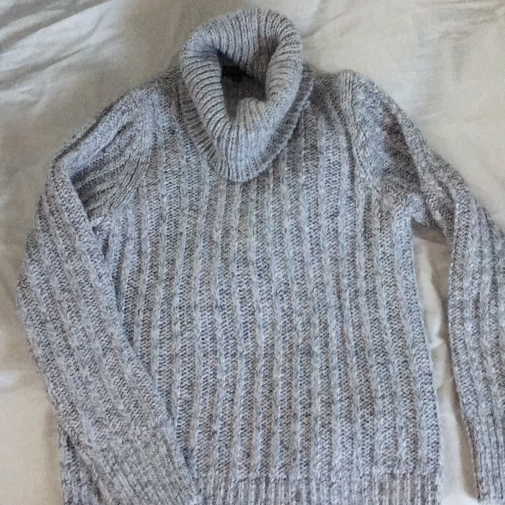 Banana Republic Grey ribbed turtleneck sweater!