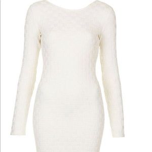 Topshop long sleeve, textured bodycon dress