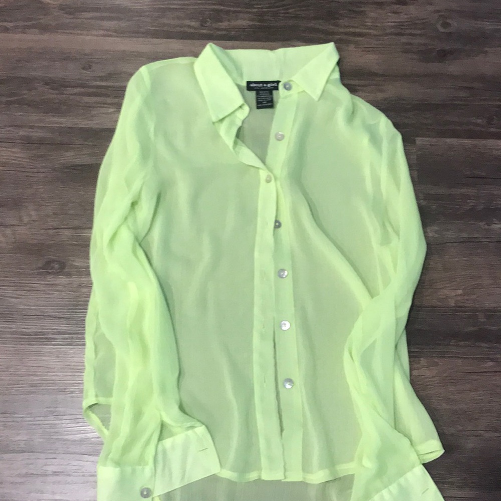 Bright colored sheer blouse