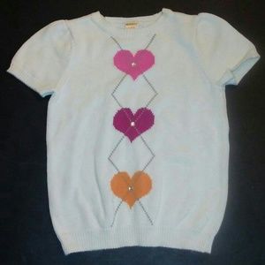 White Sweater W/Argyle Hearts